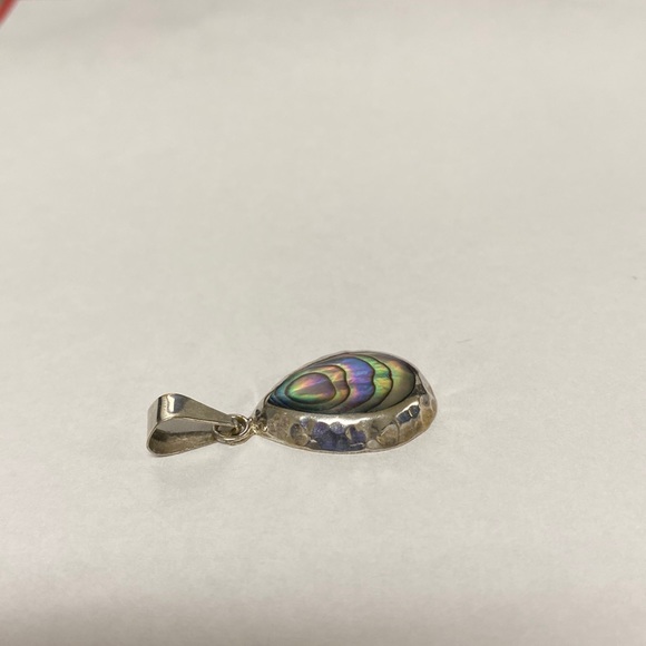 Vintage 925 Sterling Silver Albalone Pendant - Picture 4 of 5